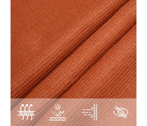 Toldo de vela HDPE naranja 160 g/m² 4x4x4 m