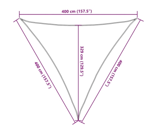 Toldo de vela HDPE naranja 160 g/m² 4x4x4 m