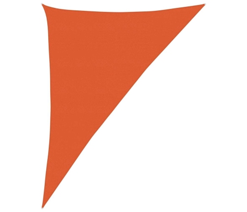 Toldo de vela triangular HDPE naranja 160 g/m² 4x5x6,8 m