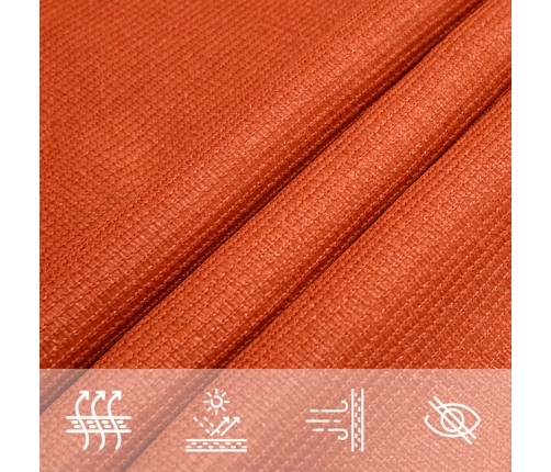 Toldo de vela triangular HDPE naranja 160 g/m² 4x5x6,8 m