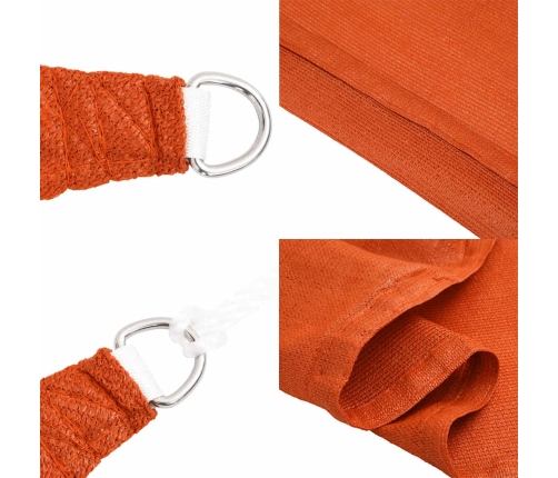 Toldo de vela triangular HDPE naranja 160 g/m² 4x5x6,8 m