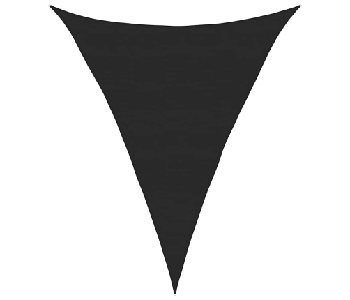 Toldo de vela triangular HDPE negro 160 g/m² 5x7x7 m