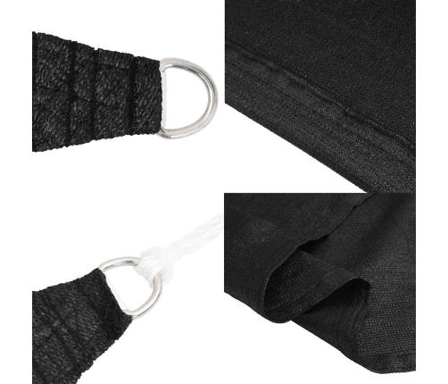 Toldo de vela triangular HDPE negro 160 g/m² 5x7x7 m
