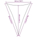 Toldo de vela triangular HDPE negro 160 g/m² 5x7x7 m