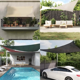 Toldo de vela triangular HDPE negro 160 g/m² 5x7x7 m