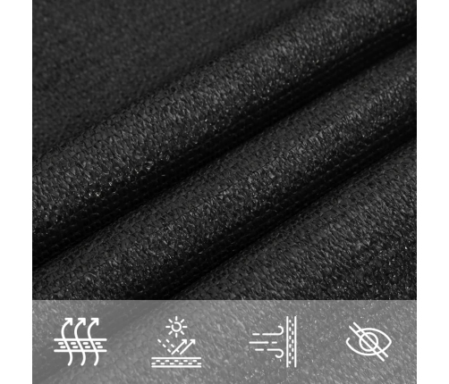 Toldo de vela HDPE negro 160 g/m² 4/5x3 m