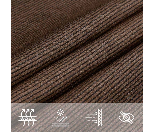 Toldo de vela trapecio HDPE marrón 160 g/m² 4/5x4 m