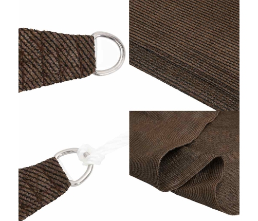 Toldo de vela trapecio HDPE marrón 160 g/m² 4/5x4 m