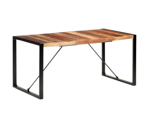 Mesa de comedor madera maciza con acabado sheesham 160x80x75 cm