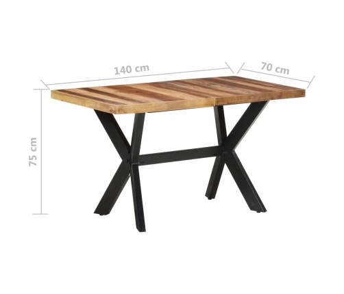 Mesa de comedor de madera acacia acabado miel 140x70x75 cm