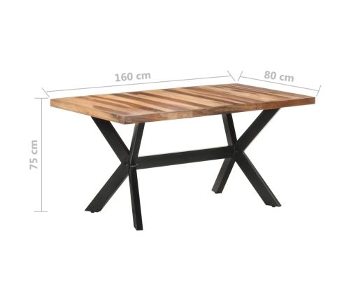 Mesa de comedor de madera acacia acabado miel 160x80x75 cm