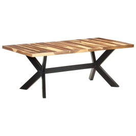 Mesa de comedor madera maciza con acabado miel 200x100x75 cm