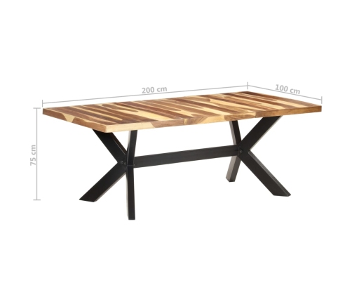 vidaXL Mesa de comedor madera maciza con acabado miel 200x100x75 cm