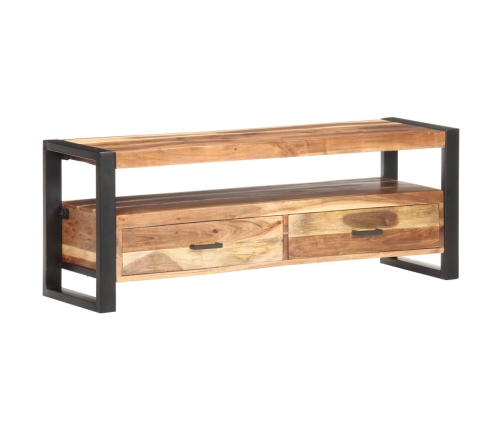 Mueble de TV madera maciza con acabado miel 120x35x45 cm