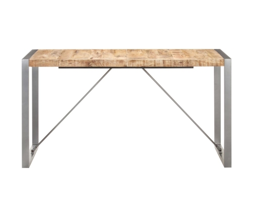 Mesa de comedor madera maciza de mango rugosa 140x70x75 cm