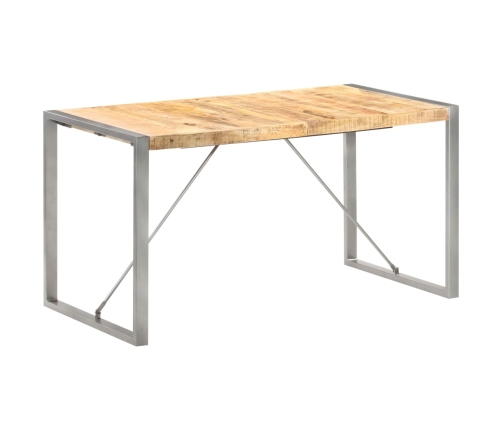 Mesa de comedor madera maciza de mango rugosa 140x70x75 cm