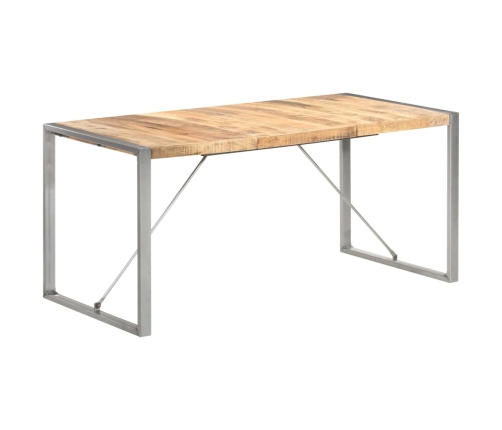 Mesa de comedor madera maciza de mango rugosa 160x80x75 cm