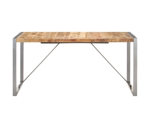 Mesa de comedor madera maciza de mango rugosa 160x80x75 cm