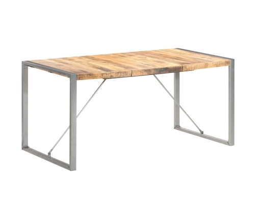 Mesa de comedor madera maciza de mango rugosa 160x80x75 cm