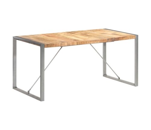 Mesa de comedor madera maciza de mango rugosa 160x80x75 cm