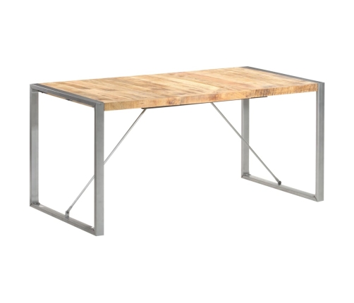 Mesa de comedor madera maciza de mango rugosa 160x80x75 cm