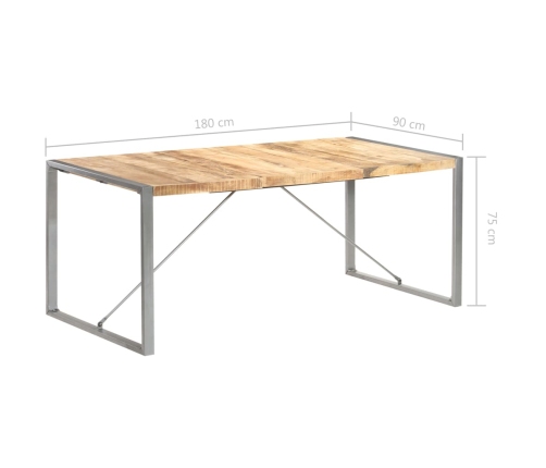 Mesa de comedor madera maciza de mango rugosa 180x90x75 cm