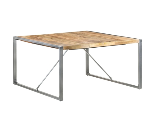 Mesa de comedor madera de mango rugosa 140x140x75 cm