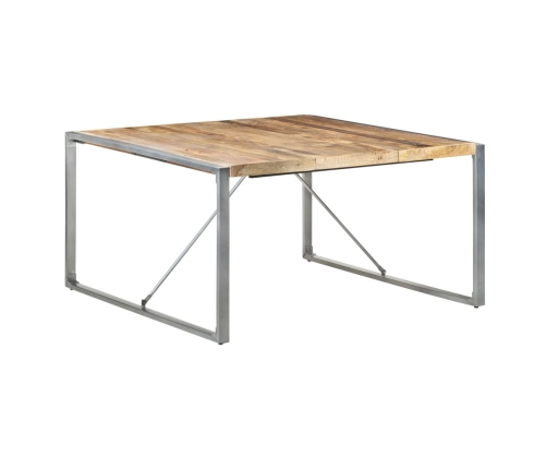 Mesa de comedor madera de mango rugosa 140x140x75 cm