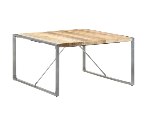 Mesa de comedor madera de mango rugosa 140x140x75 cm