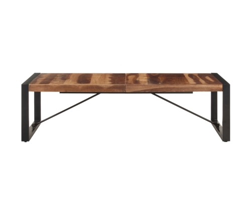 Mesa de centro de madera maciza acabado de sheesham 140x70x40cm