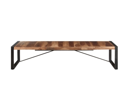 Mesa de centro de madera maciza acabado de sheesham 180x90x40cm