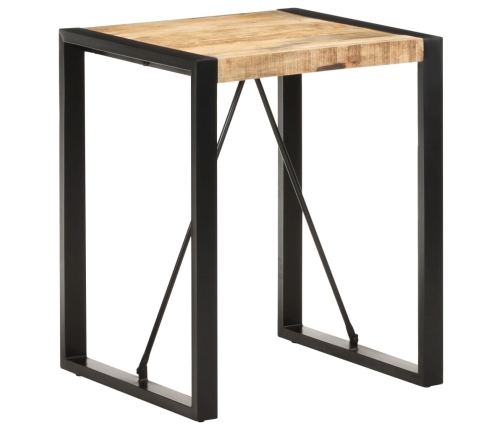 Mesa de comedor madera maciza de mango rugosa 60x60x75 cm