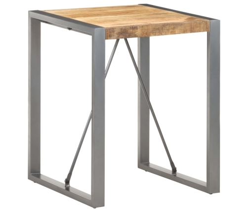 Mesa de comedor madera maciza de mango rugosa 60x60x75 cm