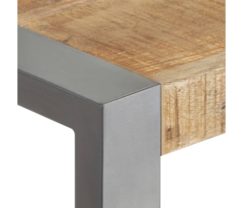 Mesa de comedor madera maciza de mango rugosa 60x60x75 cm