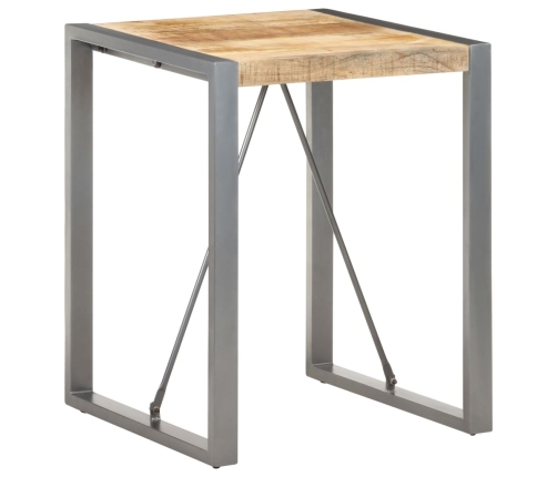 Mesa de comedor madera maciza de mango rugosa 60x60x75 cm