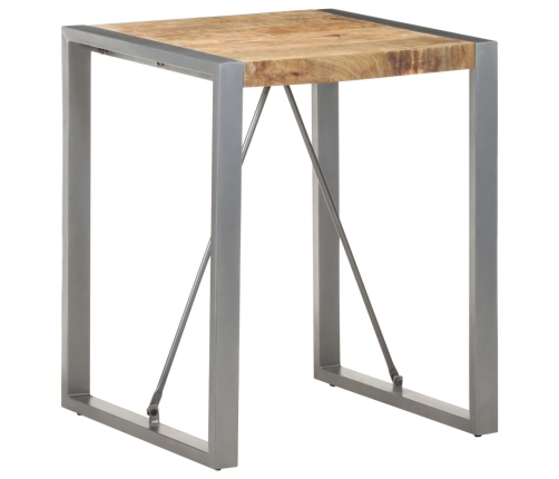 Mesa de comedor madera maciza de mango rugosa 60x60x75 cm