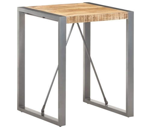 Mesa de comedor madera maciza de mango rugosa 60x60x75 cm