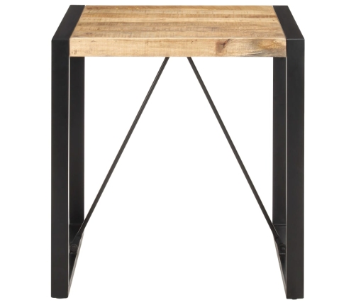 Mesa de comedor madera maciza de mango rugosa 70x70x75 cm