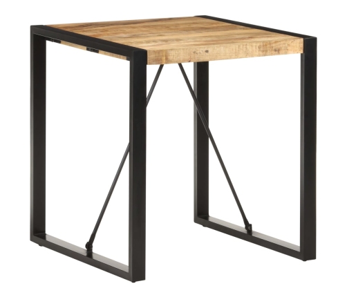 Mesa de comedor madera maciza de mango rugosa 70x70x75 cm