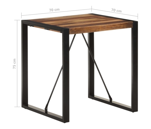 Mesa de comedor madera maciza de acacia 70x70x75 cm