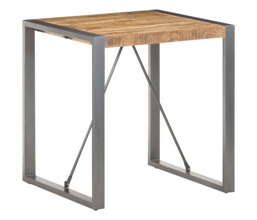 Mesa de comedor madera maciza de mango rugosa 70x70x75 cm