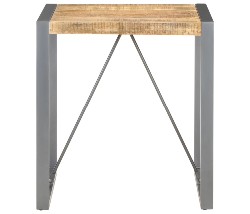 Mesa de comedor madera maciza de mango rugosa 70x70x75 cm