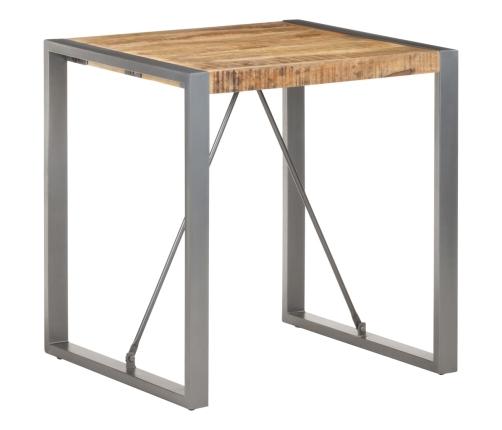 Mesa de comedor madera maciza de mango rugosa 70x70x75 cm