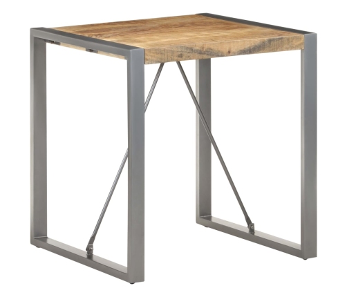 Mesa de comedor madera maciza de mango rugosa 70x70x75 cm