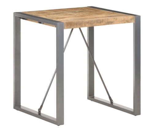 Mesa de comedor madera maciza de mango rugosa 70x70x75 cm