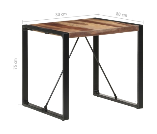 Mesa de comedor madera maciza 80x80x75 cm