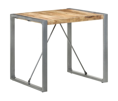 Mesa de comedor madera de mango rugosa 80x80x75 cm