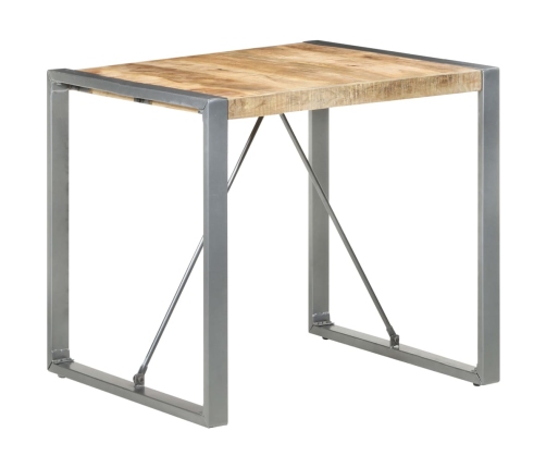 Mesa de comedor madera de mango rugosa 80x80x75 cm