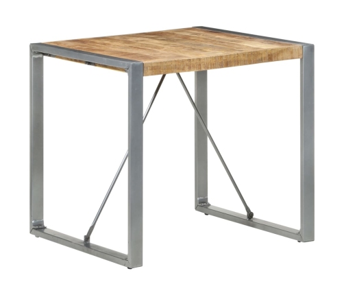 Mesa de comedor madera de mango rugosa 80x80x75 cm