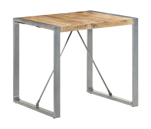 Mesa de comedor madera de mango rugosa 80x80x75 cm